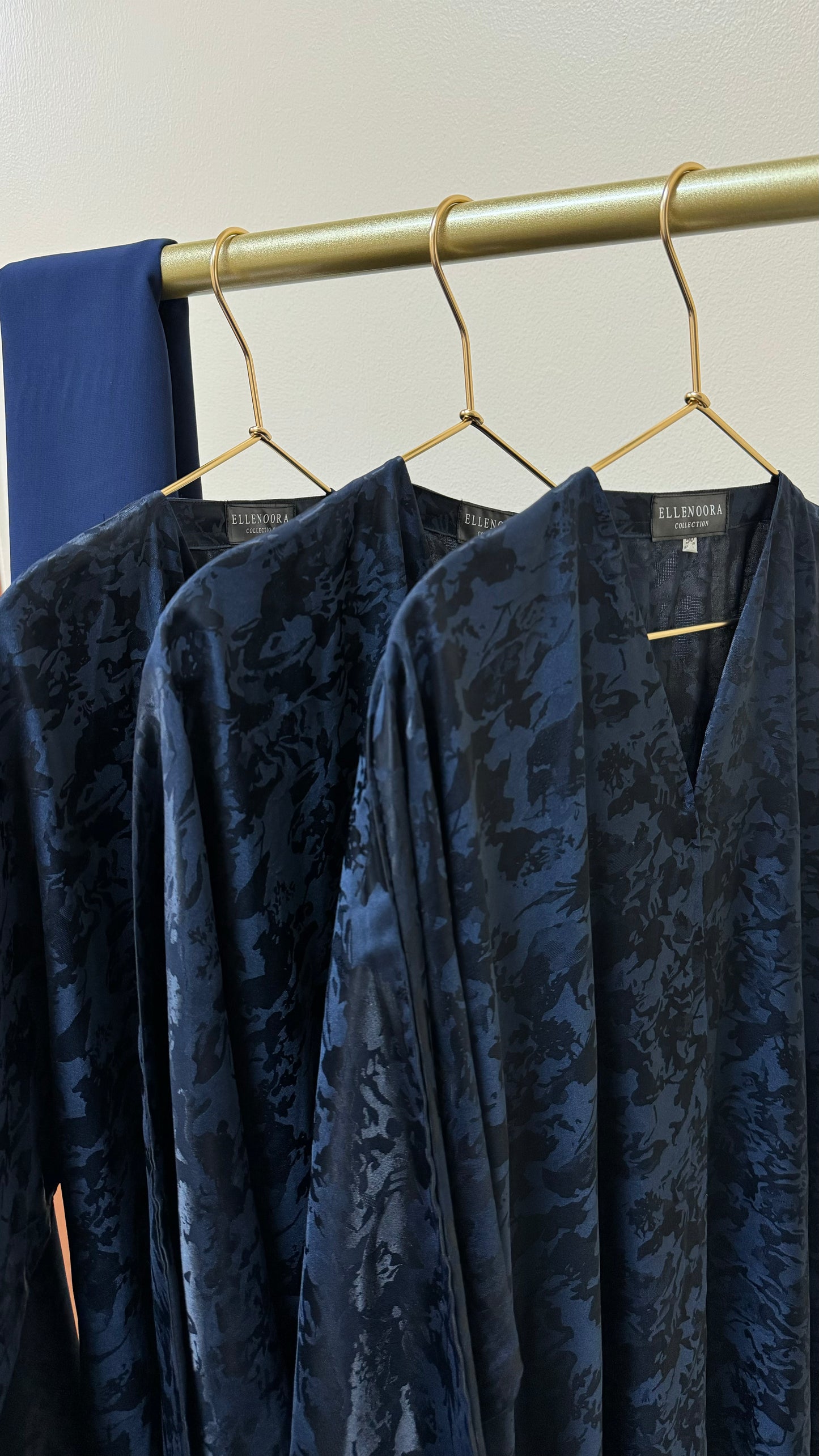 Navy Patterned Jacquard Abaya